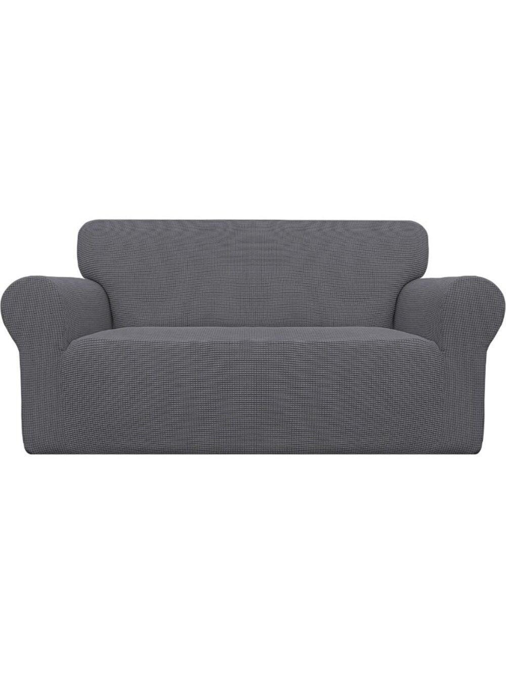 Stretchable Grey Loveseat Couch Cover - Washable, Easy Care, Perfect Fit